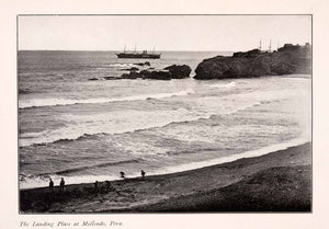 1900 Halftone Print South America Mollendo Peru Landing Place Shore Ship XGEA7