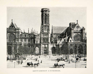 1900 Print Saint Germain lAuxerro Church Place du Louvre Paris France XGEB1