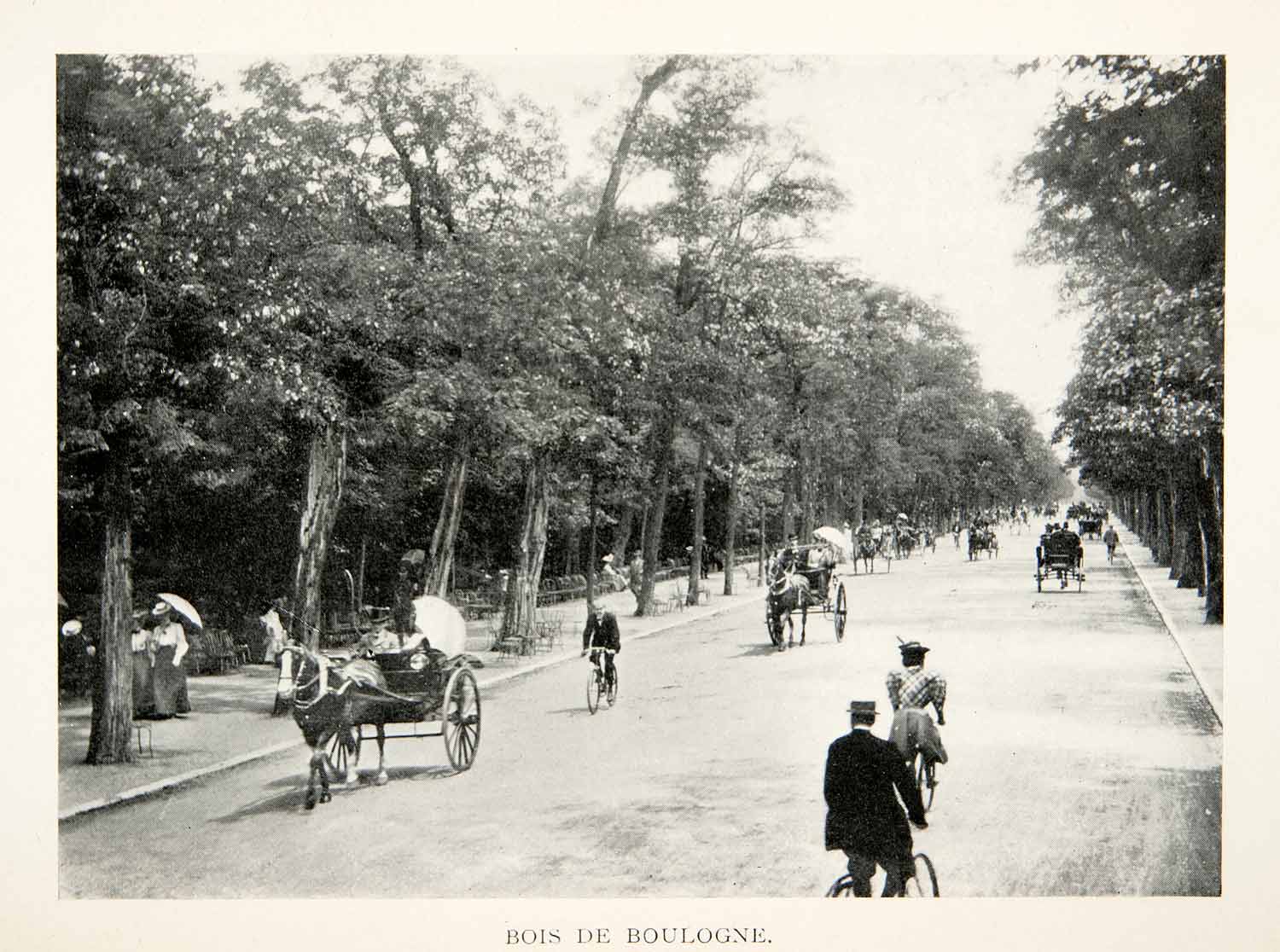 1900 Print Bois de Boulogne Park Jardin Acclimatation Amusement Attraction XGEB1