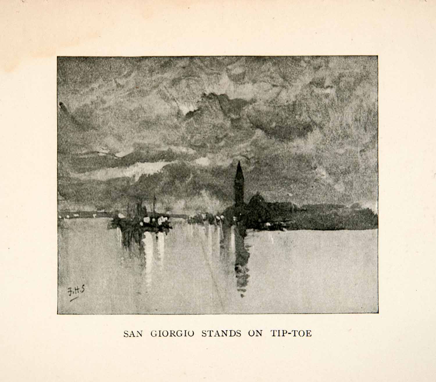 1899 Print Porto San Giorgio Italy Cityscape Canal Lake Francis Hopkinson XGEB2