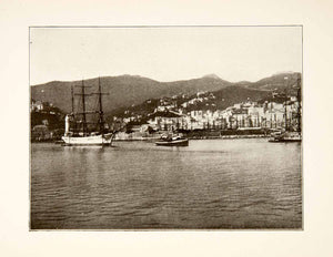 1892 Print Seaport Waterfront Port Mediterranean Sea Street Genoa Italy XGEB3