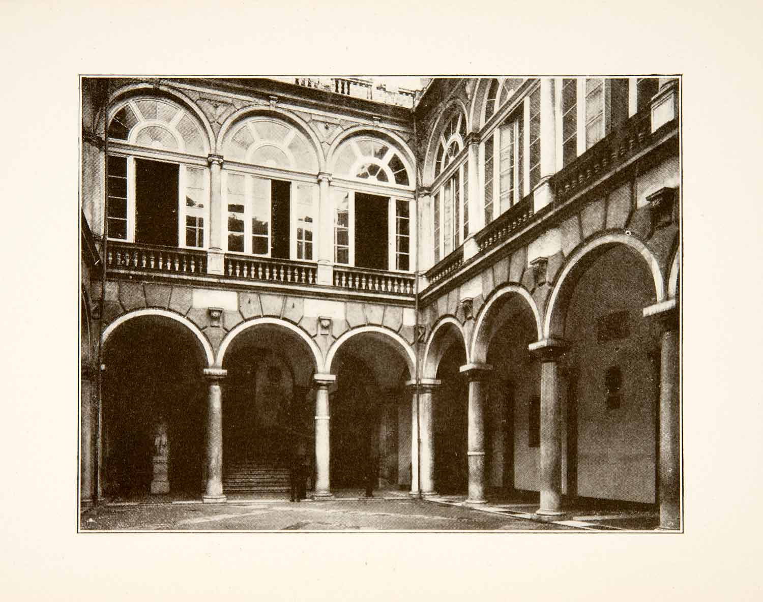 1892 Print Palazzo Municipale Genova Genoa Italy Town Hall Building XGEB3