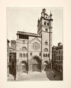 1892 Print Cattedrale Di San Lorenzo Cathedral Saint Lawrence Genoa Italy XGEB3