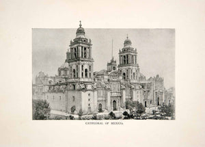 1893 Print Cathedral Assumption Mary Mexico City Church Catholicism XGEB4