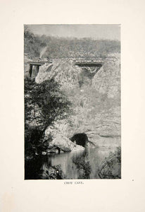 1893 Print Choy Cave Mexico River Railway Railroad Bridge Train Landscape XGEB4