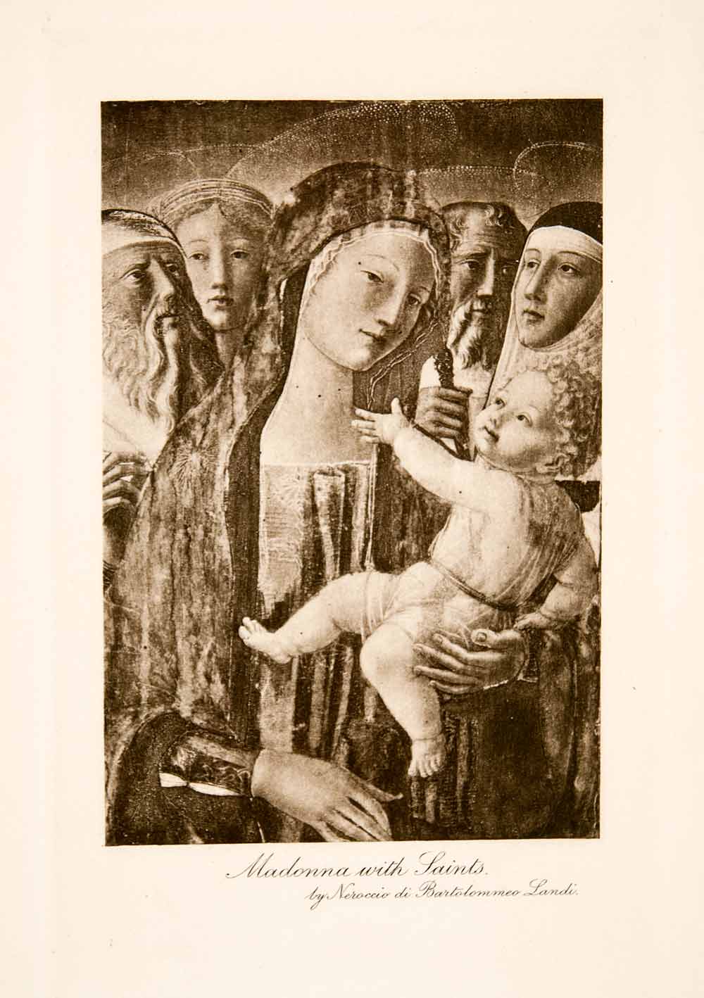 1902 Photogravure Madonna Saints Neroccio di Bartolomeo de'Landi Relgion XGEB6