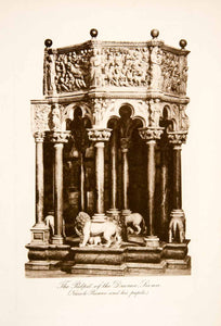 1902 Photogravure Pulpit Pisa Baptistery Duomo Siena Historic Nicola XGEB6