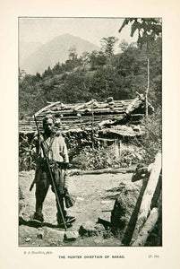1896 Print Indigenous Chieftain Nakao Nagano Prefecture Kitaaiki Hunter XGEB7