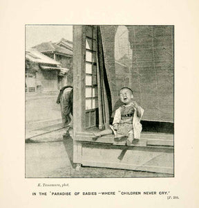1896 Print Crying Baby Japan Hida Mountains Paradise Child Wailing XGEB7