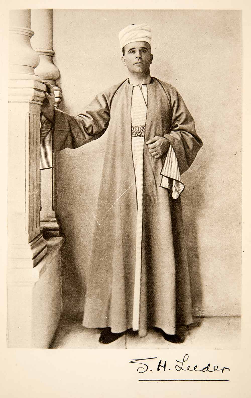 1918 Photogravure English Author SH Leeder Portrait Egypt Cairo Turban XGEC2
