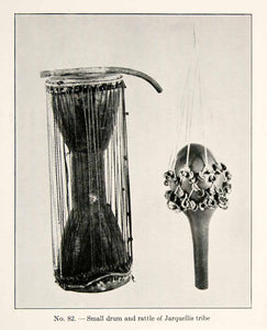 1930 Print Small Drum Rattle Jarquellis Tribe Liberia Africa Instrument XGEC4
