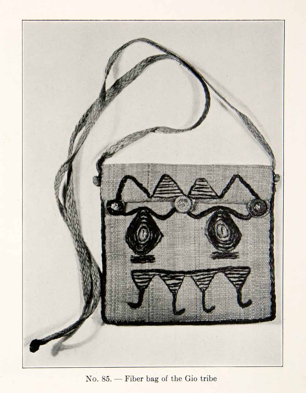 1930 Print Fiber Bag Purge Gio People Tribe Liberia Africa Tribal XGEC4