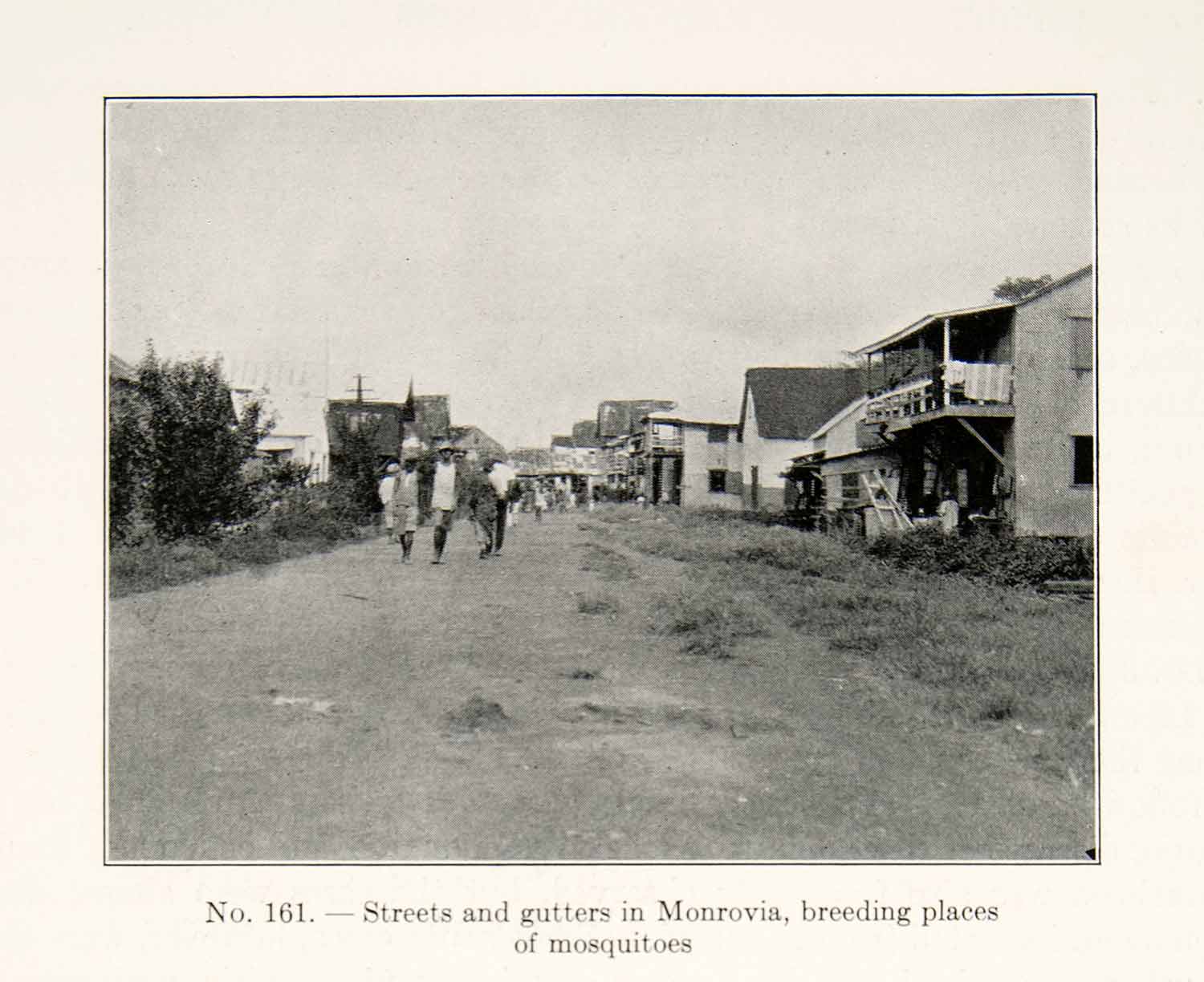 1930 Print Streets Gutters Monrovia Mosquitos Liberia Africa People Town XGEC4