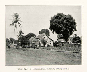 1930 Print Monrovia Village Town Liberia Africa Rural Sanitary Hut Trees XGEC4