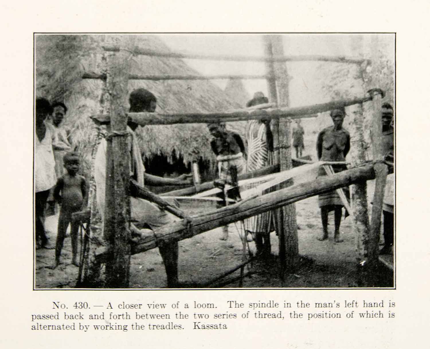 1930 Print Loom Africa Tribe Spindle Thread Treadles Harvard Expedition XGEC4