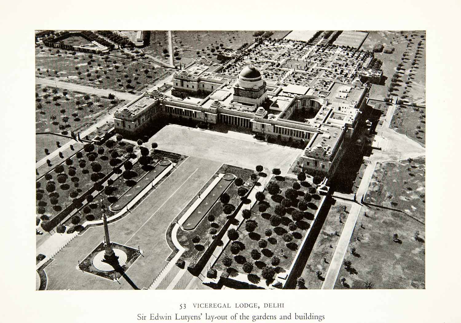 1938 Print Viceregal Lodge Delhi India Rashtrapati Bhavan President XGEC7