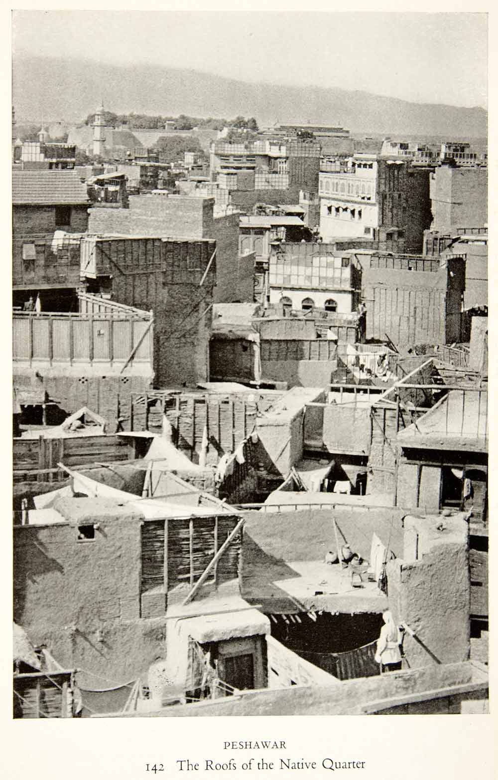 1938 Print Peshawar Roofs Native Quarter Cityscape Pakistan Kabul River XGEC7