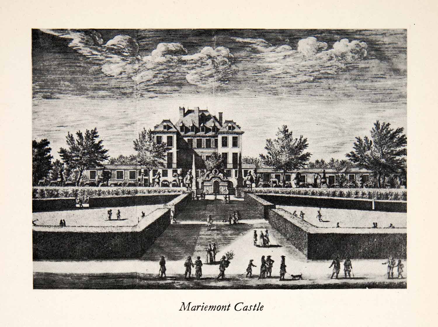 1950 Print Chateau Mariemont Castle Morlanwelz Belgium Historic Landmark XGEC9
