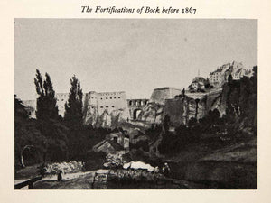 1950 Print 1867 Boch Belgium Fortifications Castles Fortress Landscape XGEC9