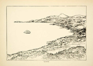 1884 Print Kushunai Japan Landscape Lake Coast Ocean Inland Shore Rinzo XGED2
