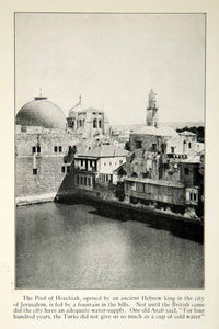 1922 Print Pool Hezekiah Hebrew Jerusalem Amygdalon Old City Biblical XGED3