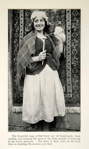 1922 Print Spinning Rugs Oriental Carpets Middle Eastern Woman Native XGED3