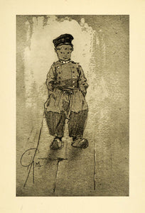 1909 Print Boy Portrait Dutch George Wharton Edwards Child Netherlands XGF2