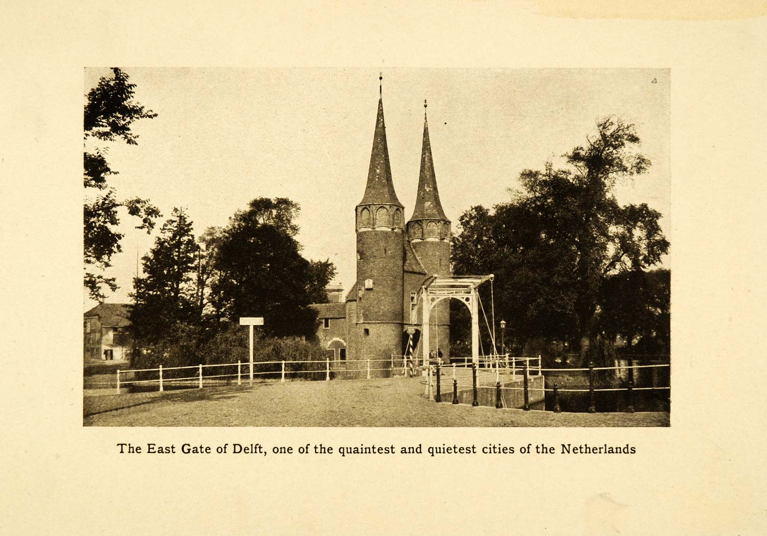 1912 Print Holland East Gate Delft Brick Gothic Architecture Historic Image XGF5