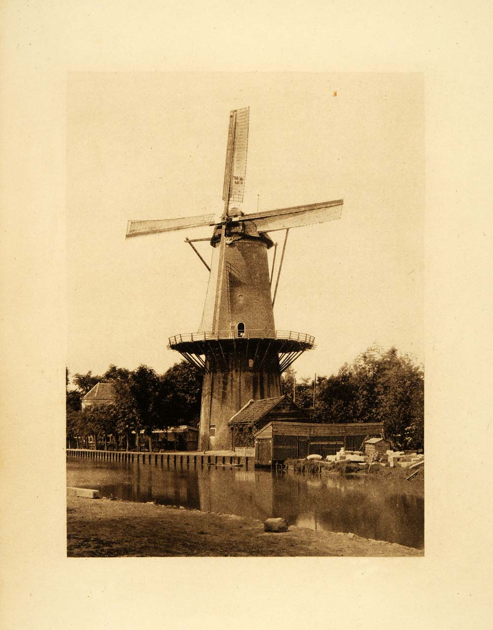 1894 Photogravure Windmill Dutch Netherlands Energy Wind Blades XGF6