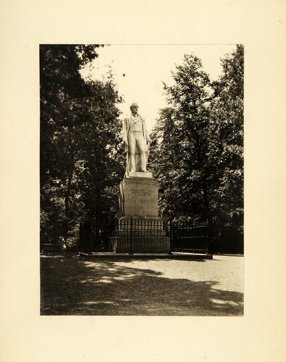 1894 Photogravure Statue Hendrik Tollens Park Sculpture Dutch Poet XGF6