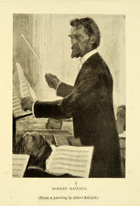 1911 Print Robert Kajanus Albert Edelfelt Composer Director Musician Music XGF9