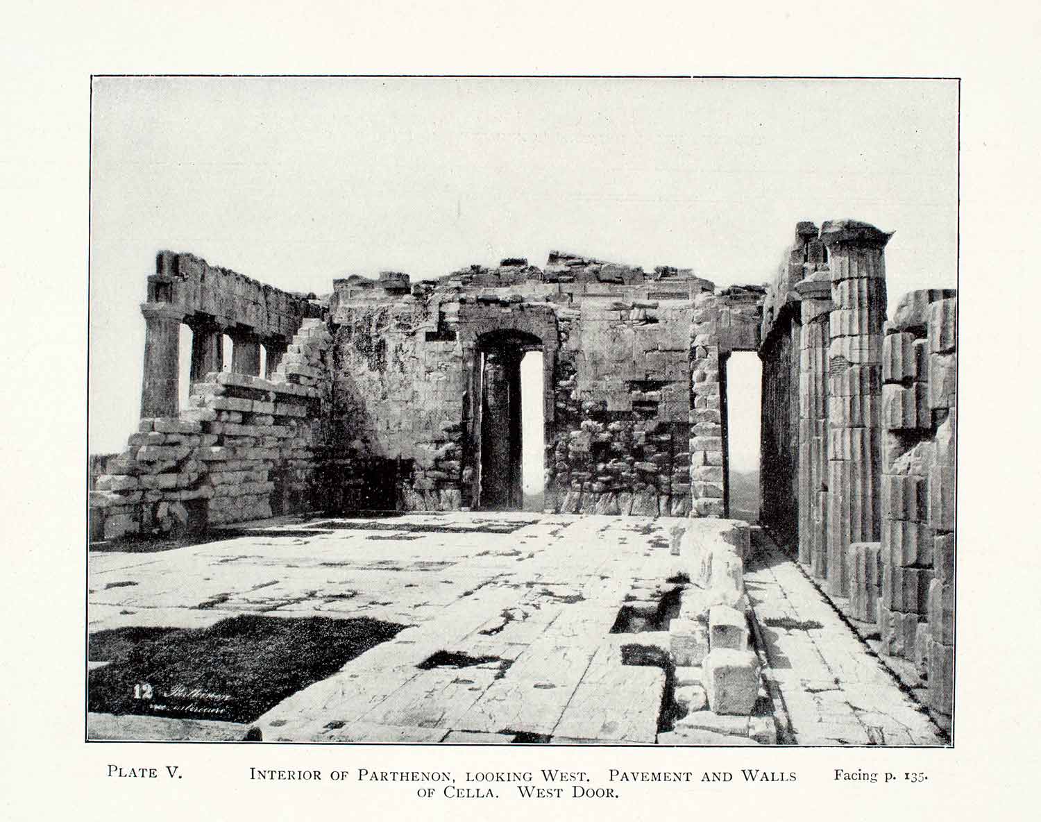 1908 Halftone Print Parthenon Athens Greece Archeology Architecture XGFA2