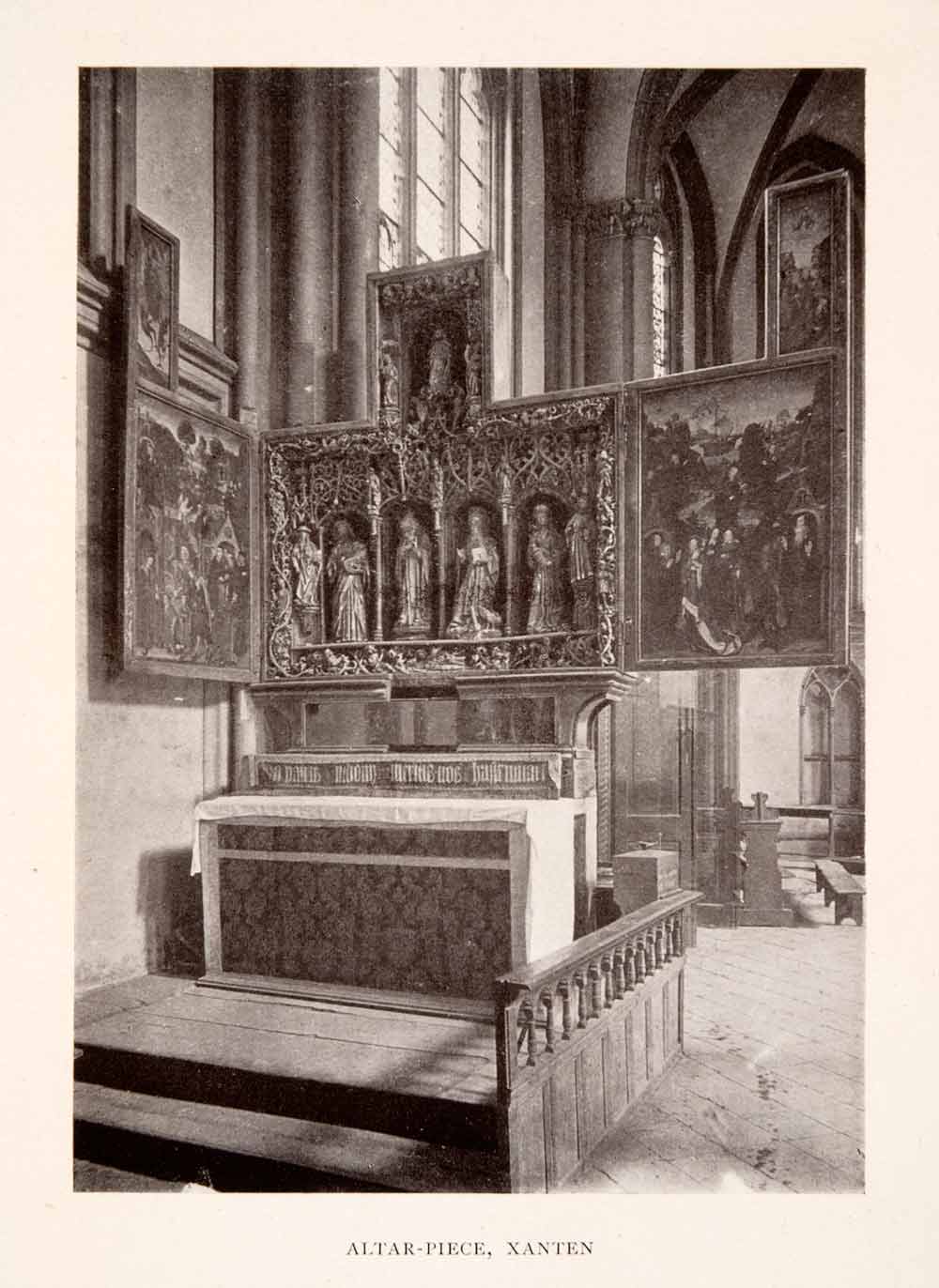 1906 Print Altar Xanten Cathedral Saint Victor Interior Sculpture Carving XGFA3