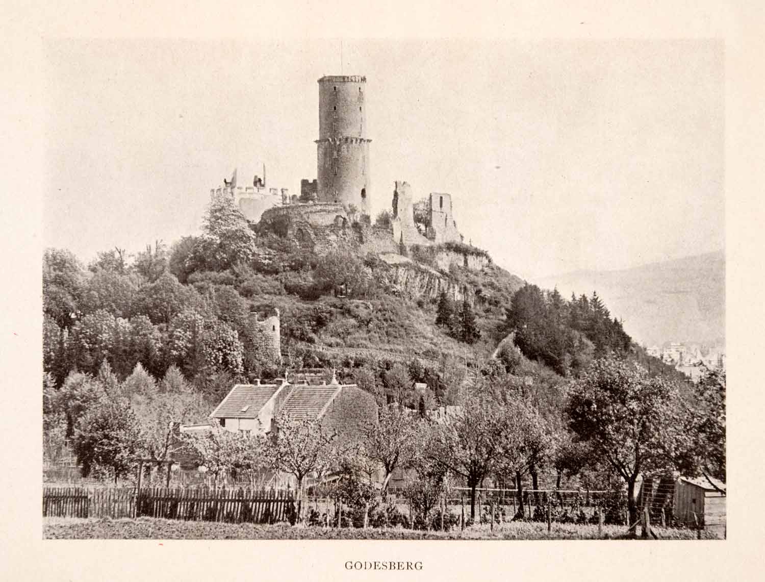 1906 Print Bad Gobesberg Ruins North Rhine-Westphalia Germany Fortress XGFA3