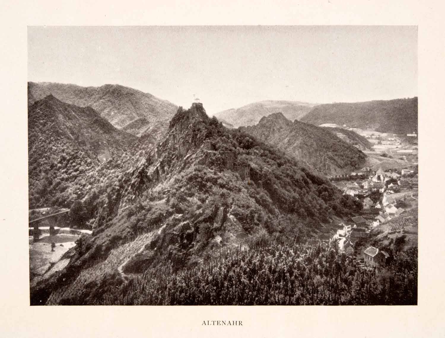 1906 Print Altenahr Eifel Mountains Rhineland-Palatinate Aerial View XGFA3