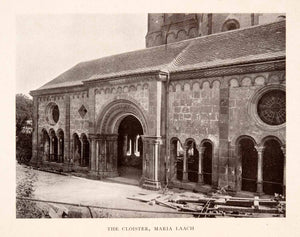 1906 Print Maria Laach Benedictine Abbey Cloister Eifel Architecture XGFA3