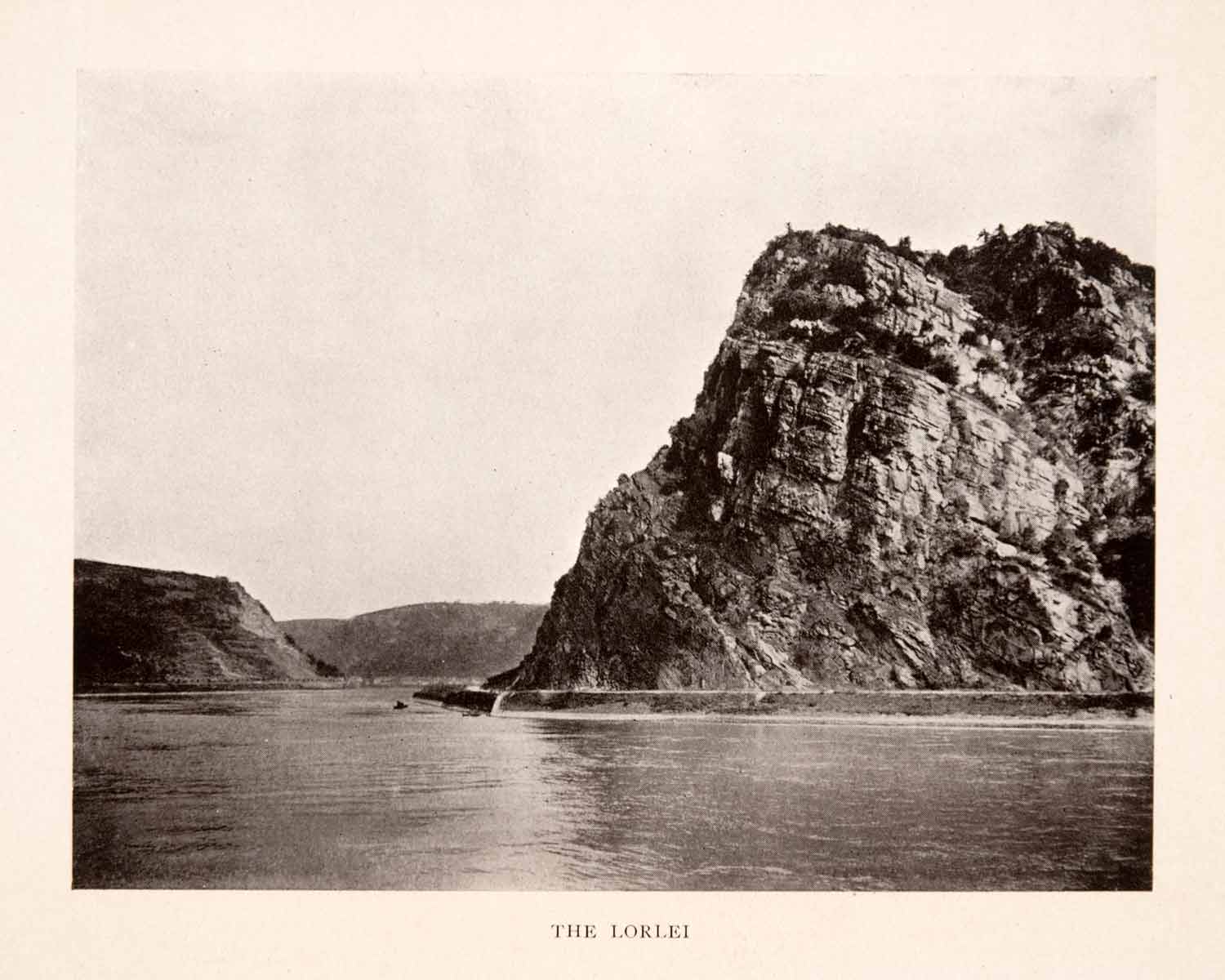 1906 Print Sankt Goarshausen Lorelei Rock Tourist Attraction Rhineland XGFA3