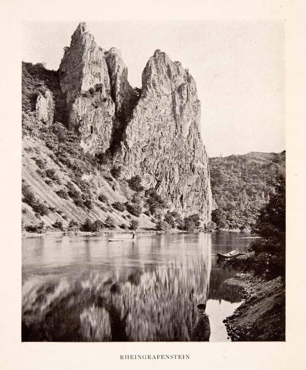 1906 Print Rheingrafenstein Rhine Valley Gorge Germany Natural History XGFA3
