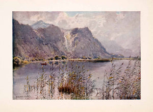 1908 Print Lodore Derwentwater Summer's Morning Landscape Mountains XGFA4