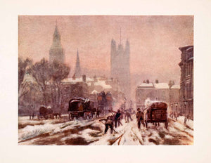 1905 Print Marshall Whitehall London Westminster England Road Winter XGFA7