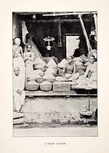 1892 Print Grain Bazaar Cart Marketplace Jaypore India Orissa Koraput XGFB4