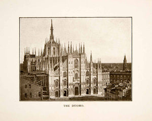 1906 Print Duomo Milan Italy Cathedral Church Architecture Gothic Historic XGFB6