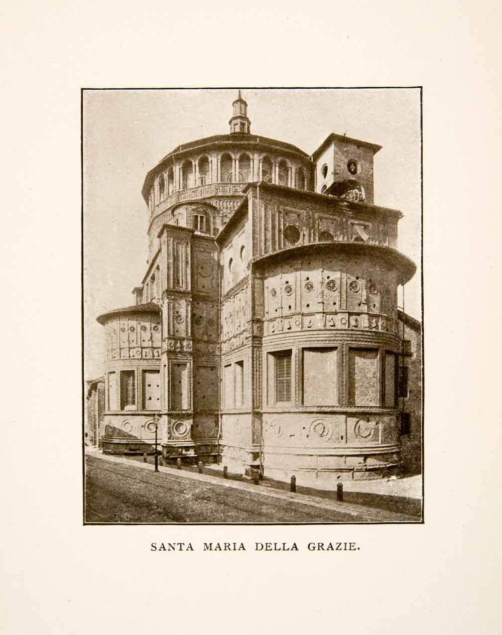 1906 Print Santa Maria delle Grazie Church Milan Italy Architecture XGFB6