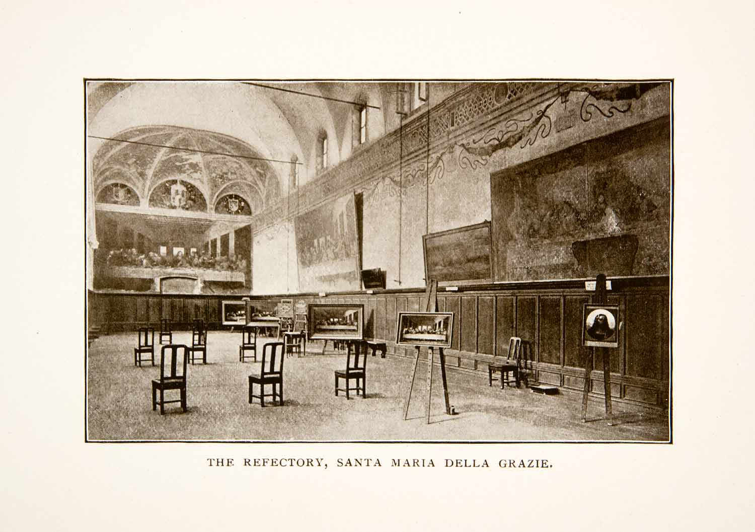 1906 Print Refectory Santa Maria delle Grazie Church Milan Italy XGFB6