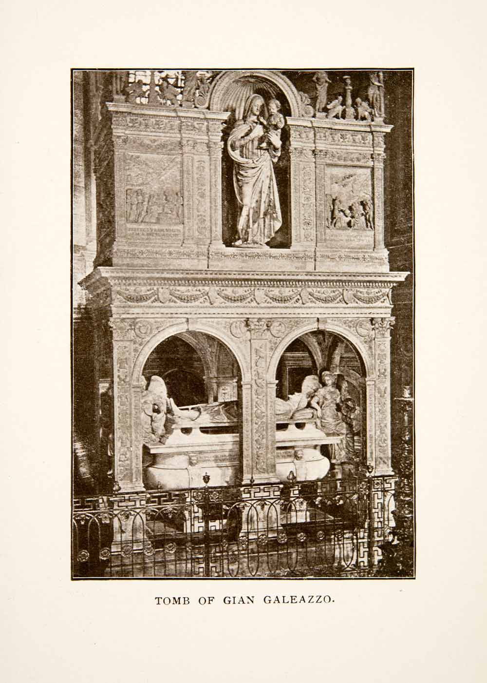 1906 Print Tomb Gian Galeazzo Certosa Pavia Milan Italy Sculpture XGFB6