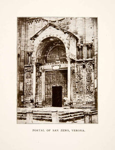 1906 Print Portal Entrance Doorway San Zeno Verona Italy Architecture XGFB6