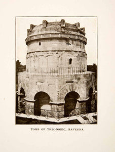 1906 Print Tomb Theordoric Ravenna Italy Historic Architecture Casket XGFB6