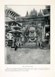 1929 Print God Of Fear Buffalo Sacrifice Durbar Square Nepal Monument XGFB7