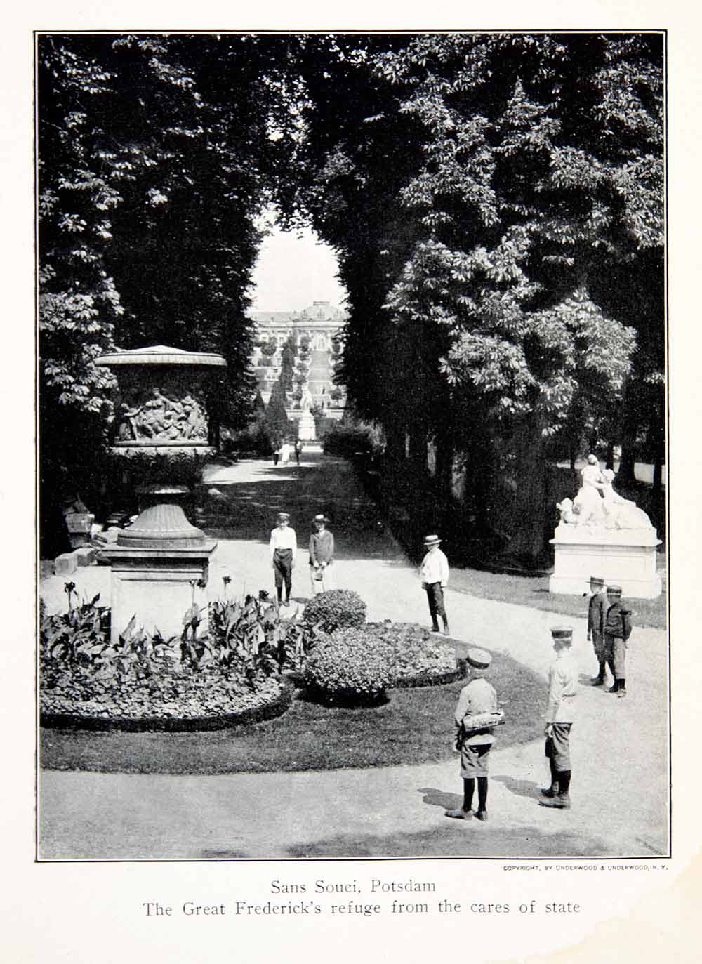 1911 Print Sannsouci Palase Potsdam Berlin Germany Garden Park Prussia XGFB8