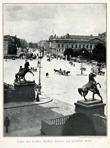1911 Print Mitte Berlin Germany Unter Den Linden Boulevard Street Horse XGFB8
